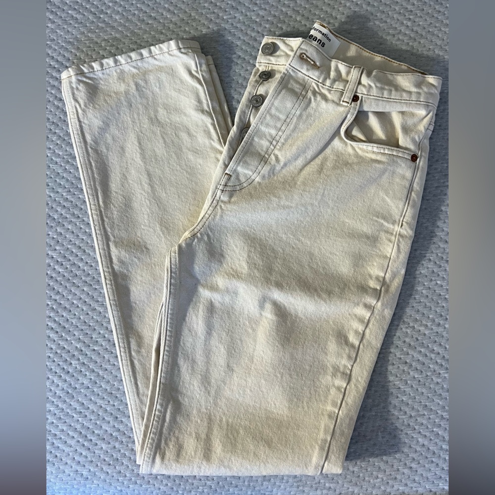 NWOT Reformation Cynthia Jeans Cream size 27